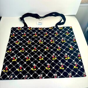 NWT. Disney Primark Mickey Mouse black tote lux inspired pattern. Large shopper